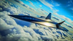 Illustration von einem SR-72-Hyperschallflugzeug, erstellt mit künstlicher Intelligenz.