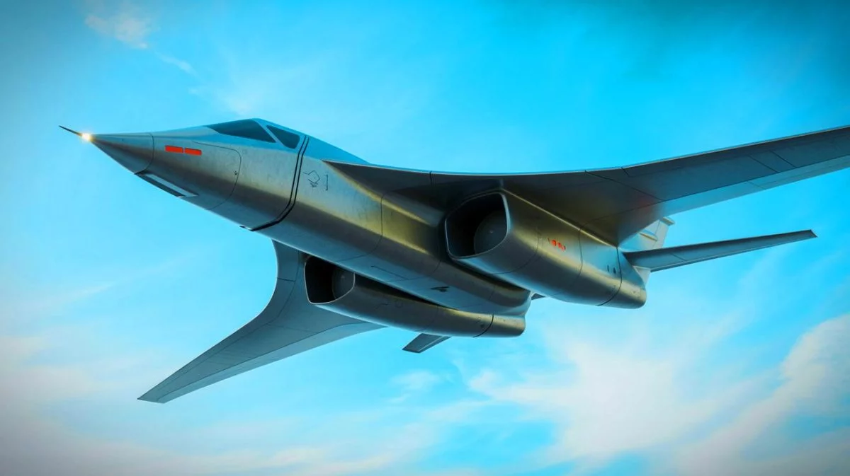 Illustration von einem Blended-Wing-Body-Flugzeug in der Luftfahrt, erstellt durch künstliche Intelligenz.