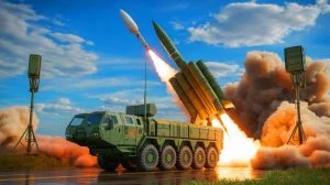 Illustration von Australiens fortschrittlichem NASAMS-Verteidigungssystem zur Luftsicherheit durch künstliche Intelligenz erstellt.
