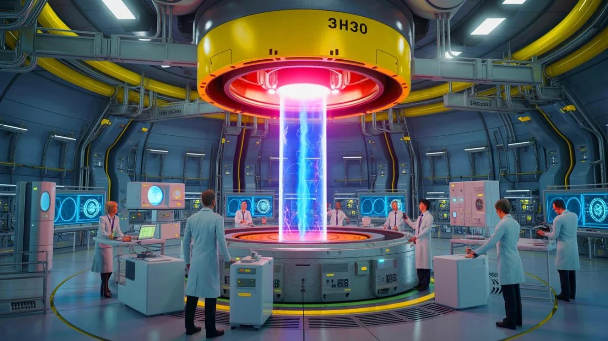 Illustration von der internationalen Zusammenarbeit bei der Entwicklung der Fusionsenergie durch den Einsatz chinesischer Technologie.