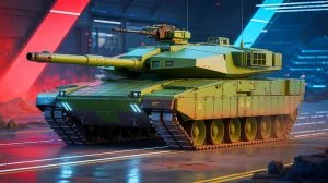 Illustration von einem europäischen Kampfpanzer der fünften Generation im Rahmen des Projekts MARTE. Bild durch KI generiert.