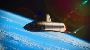 Illustration von der X-37B-Mission der US Space Force mit Fokus auf technologische Innovationen wie Laserkommunikation und quantenmechanische Sensoren.
