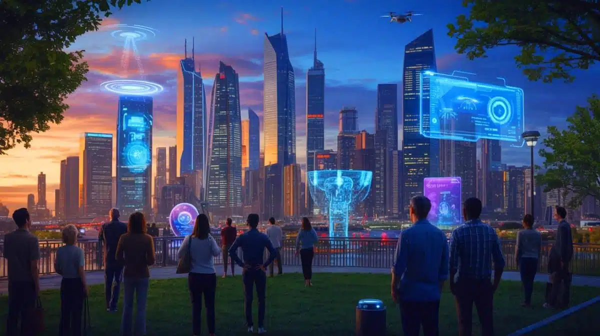 Illustration von der geopolitischen Rolle künstlicher Intelligenz im technologischen Wettstreit.
