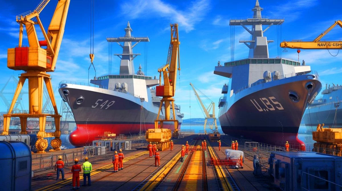 Illustration of the U.S. Navy's strategic plan for fleet expansion and modernization.