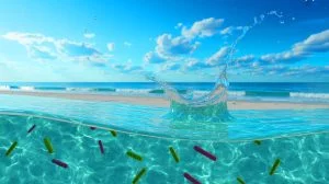 Illustration of Vibrio vulnificus bacteria in Gulf Coast waters.