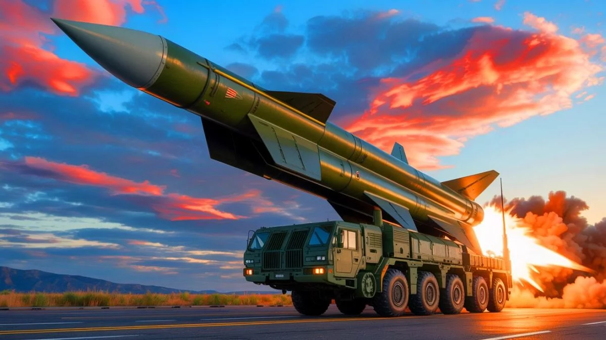 Illustration of the deployment of Dark Eagle hypersonic missile batteries.