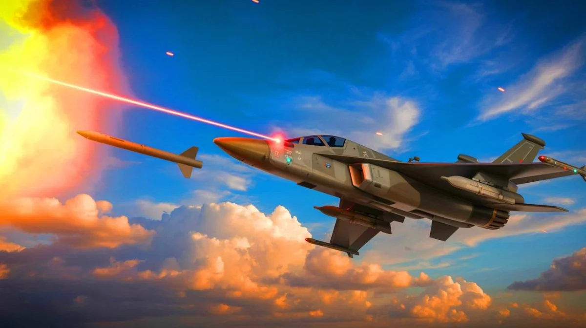 Illustration de l'efficacité du système laser YILDIRIM 100 dans la neutralisation des missiles infrarouges.