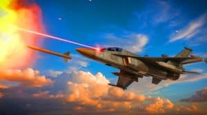 Illustration de l'efficacité du système laser YILDIRIM 100 dans la neutralisation des missiles infrarouges.