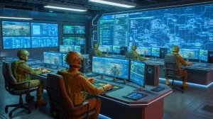 Illustration von der Integration künstlicher Intelligenz in militärische Systeme der britischen Armee.
