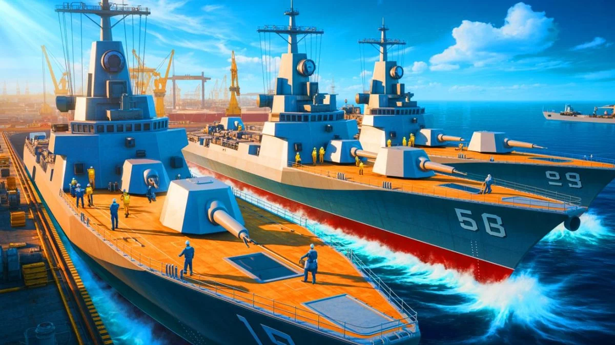Illustration de la stratégie américaine pour renforcer sa flotte navale face à la montée en puissance de la Chine.