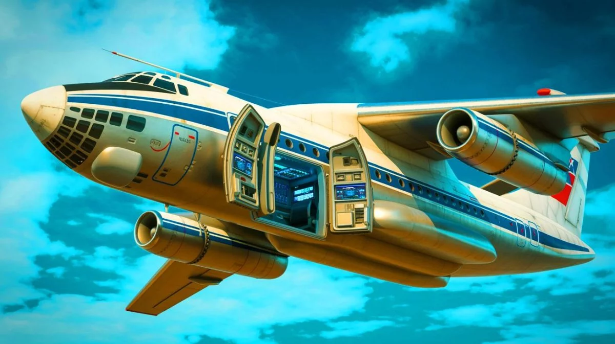Illustration de l'avion de surveillance nord-coréen basé sur le modèle russe Il-76.