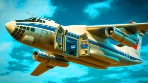 Illustration de l'avion de surveillance nord-coréen basé sur le modèle russe Il-76.