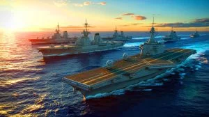 Illustration de la stratégie américaine pour renforcer sa flotte navale face à la montée en puissance de la marine chinoise.