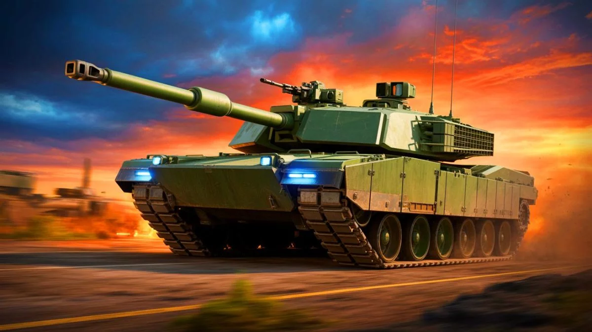 Illustration of the AbramsX tank showcasing advanced military technology and strategic defense capabilities.