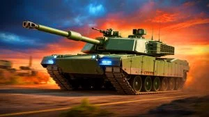 Illustration of the AbramsX tank showcasing advanced military technology and strategic defense capabilities.
