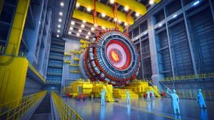Illustration of the ITER reactor with its newly integrated magnetic power supply system in France.