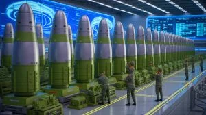 Illustration of China's rapidly expanding nuclear arsenal and its implications for global strategic balance.