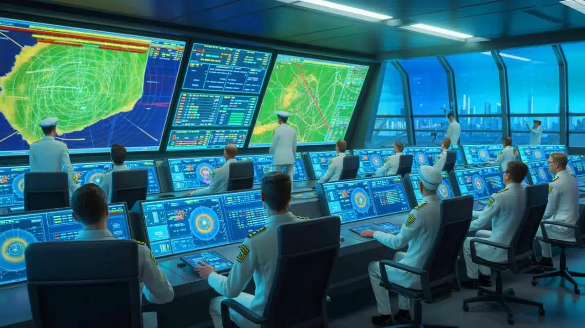 Illustration von der Entwicklung einer 6G-basierten Waffe zur elektronischen Kriegsführung in China.