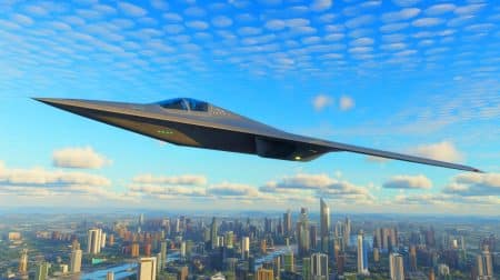 Illustration von einem mutmaßlich neuen chinesischen Tarnkappenflugzeug.