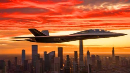 Illustration of a mysterious new Chinese stealth aircraft in flight.