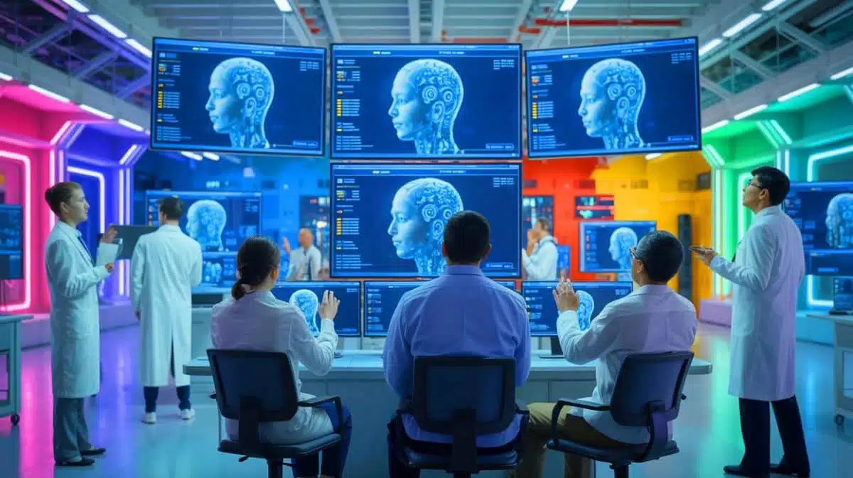Illustration von der Nachahmung menschlicher Denkprozesse durch künstliche Intelligenz.