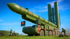 Illustration de la réplique américaine du système de missile chinois HQ-22 pour l'entraînement militaire.