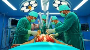 Illustration of a genetically modified pig used in a groundbreaking lung transplant procedure.