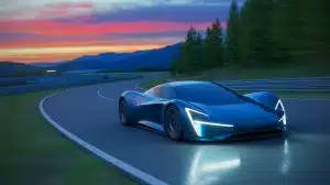 Illustration de la Yangwang U9 de BYD établissant un record de vitesse pour une voiture chinoise.