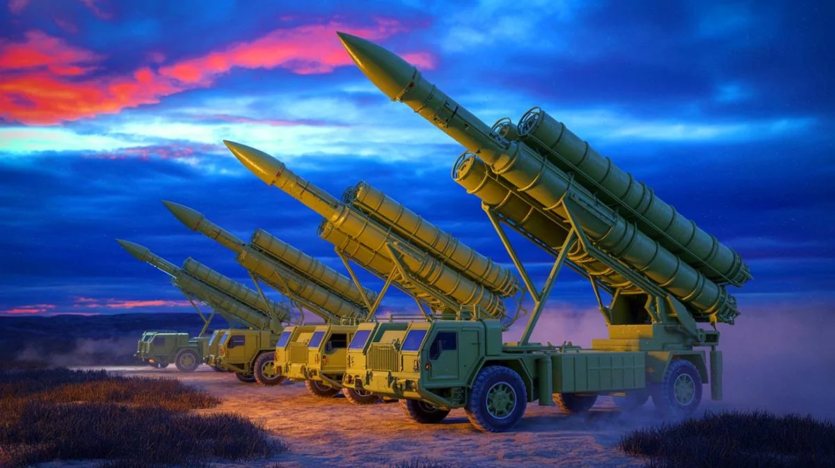 Illustration de la batterie de missiles hypersoniques Dark Eagle des États-Unis renforçant leur position stratégique.