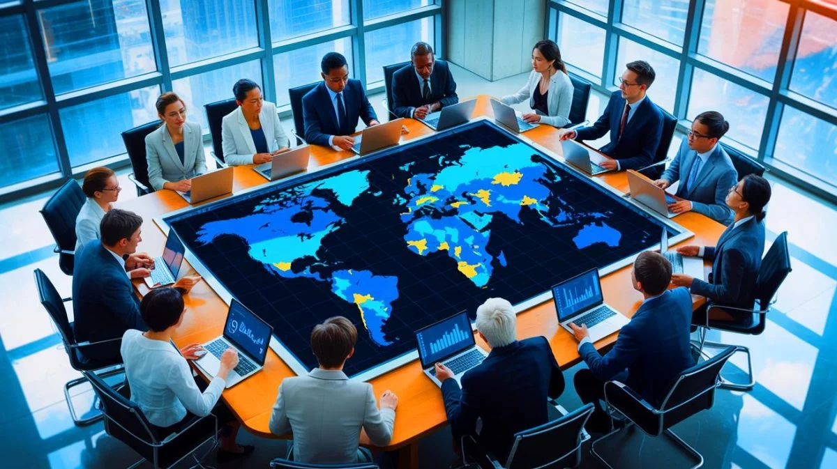 Illustration von der globalen wirtschaftlichen Rangfolge der Nationen im Jahr 2025.