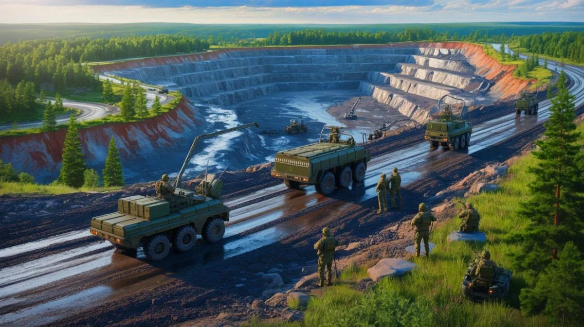 Illustration de la prise de contrôle par la Russie d'une région riche en lithium en Ukraine.