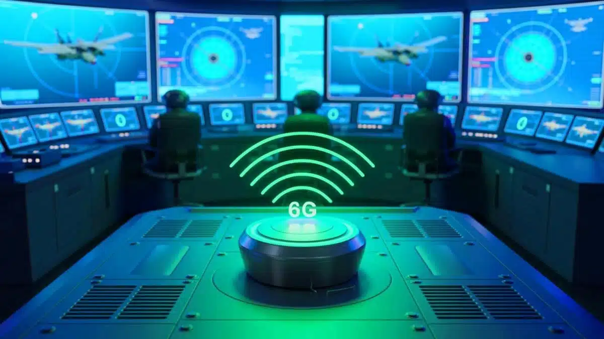 « 3 600 cibles fantômes aveuglent le F-35 » : la Chine déploie une arme 6G qui génère des milliers de leurres et paralyse les radars américains Illustration de l'arme de guerre électronique 6G développée par la Chine pour brouiller les radars des avions furtifs.