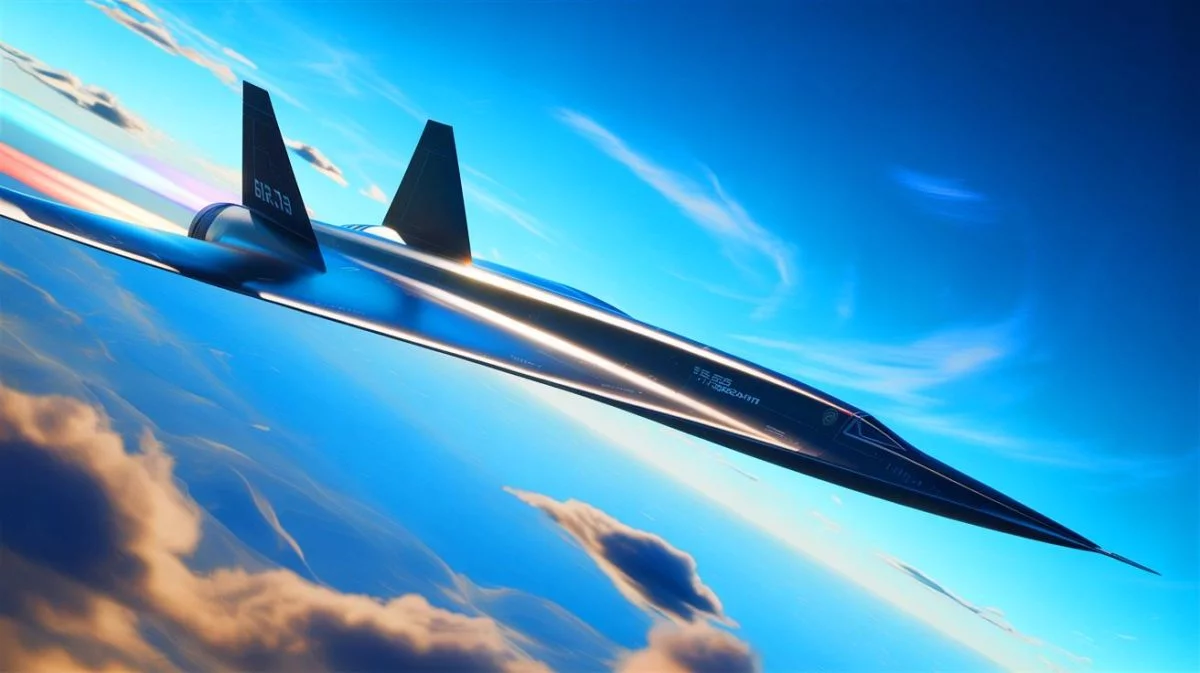 Illustration de l'avion hypersonique SR-72 « Darkstar » de Lockheed Martin, symbole d'innovation dans l'aviation militaire.
