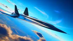 Illustration de l'avion hypersonique SR-72 « Darkstar » de Lockheed Martin, symbole d'innovation dans l'aviation militaire.