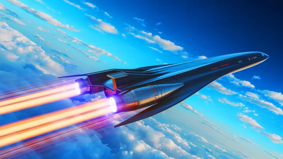 Illustration de l'avion spatial Invictus visant Mach 5 avec le moteur SABRE.