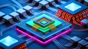 Illustration de l'innovation en semi-conducteurs grâce au transistor révolutionnaire à base de bismuth.