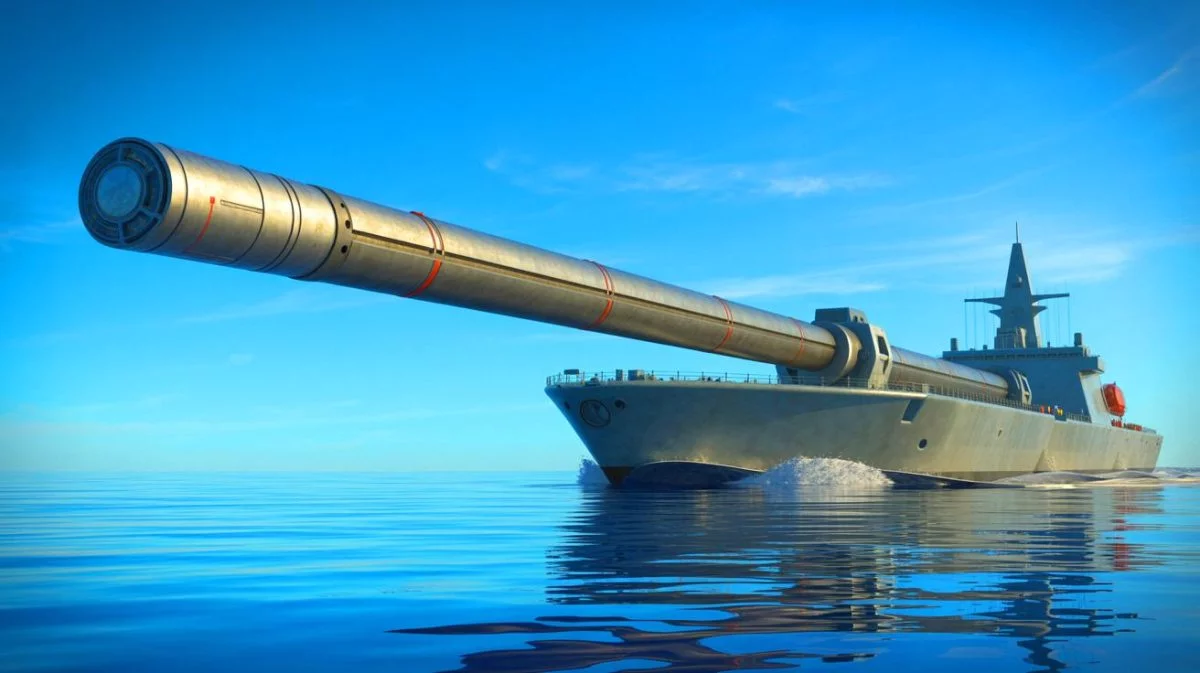 Illustration de la nouvelle technologie de canon électromagnétique développée par la Chine.