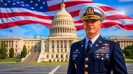 Illustration de la confirmation des nouveaux chefs militaires par le Sénat américain.