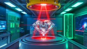 Illustration de l'amorphisation induite par choc dans le diamant lors des expériences de fusion nucléaire.