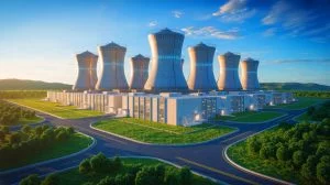 Illustration de la collaboration entre Amazon et X-energy pour le déploiement de réacteurs nucléaires avancés.