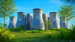 Illustration de la collaboration entre Amazon et X-energy pour le déploiement de réacteurs nucléaires modulaires aux États-Unis.