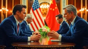 Illustration de la tension commerciale entre les États-Unis et la Chine autour des magnétites rares.