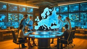 Illustration de ChatEurope, le chatbot européen luttant contre la désinformation en ligne.