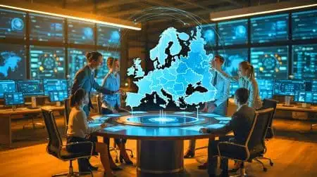 « On vous a menti trop longtemps » : ChatEurope, le chatbot créé par les grands médias européens, promet d’éliminer la désinformation sur toute l’Europe Illustration de ChatEurope, le chatbot européen luttant contre la désinformation en ligne.