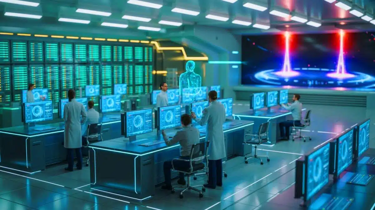 Illustration de l'utilisation de l'intelligence artificielle sur des supercalculateurs pour la recherche en fusion nucléaire.