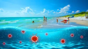 Illustration von der Ausbreitung der Bakterie Vibrio vulnificus an der Golfküste der USA.
