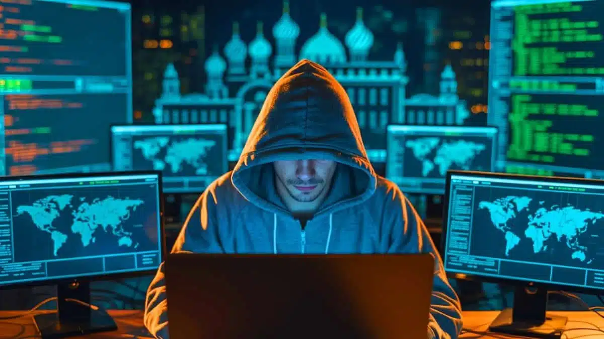 Illustration of Russian-state hackers targeting foreign embassies in Moscow using sophisticated cyber attacks.
