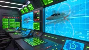 Illustration of China's advanced 6G electronic warfare system targeting stealth aircraft radar.