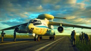 Illustration von einem nordkoreanischen Überwachungsflugzeug basierend auf dem russischen Il-76-Modell.