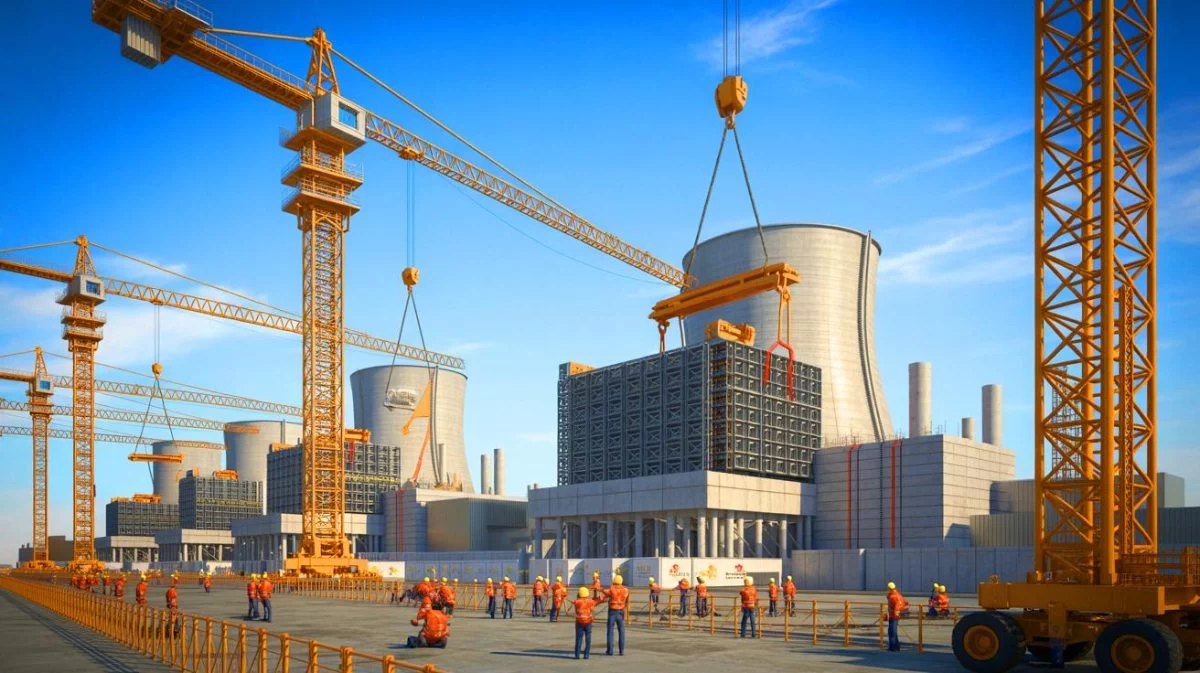 Illustration of China's cost-effective nuclear power plant construction strategies.